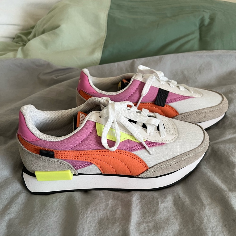 Puma Vibrant Pink and Orange Sneakers